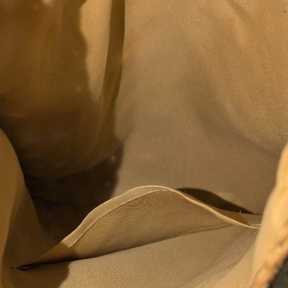 Tan and Cream Woven Hobo Bag